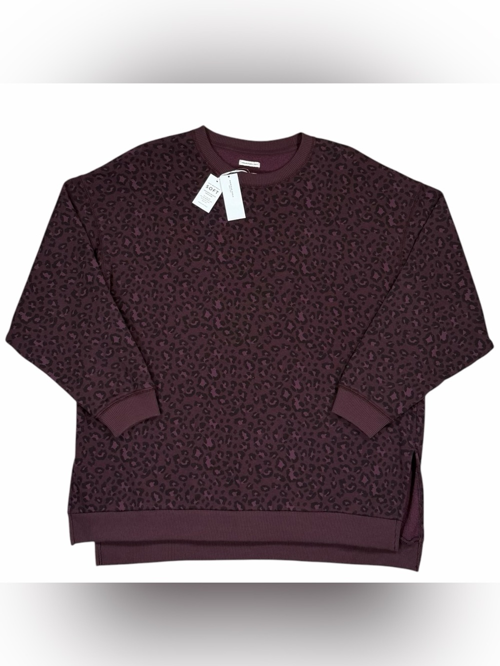 American Eagle WMNS Purple & Black Leopard Print Jegging Fit Sweatshirt Sz Small